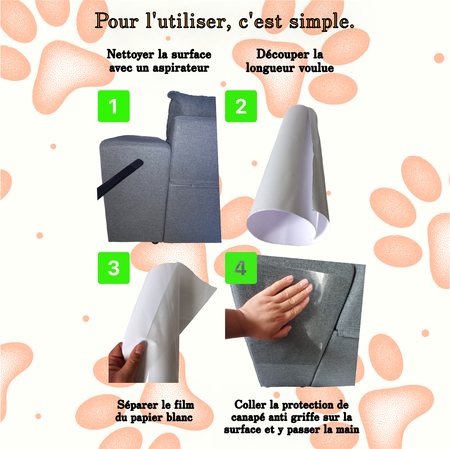 Protection Canapé Chat 30 cm x 3 m Efficace & Facile à coller-BONUS : Griffoir Pour Chat & Coupe Griffes Chat